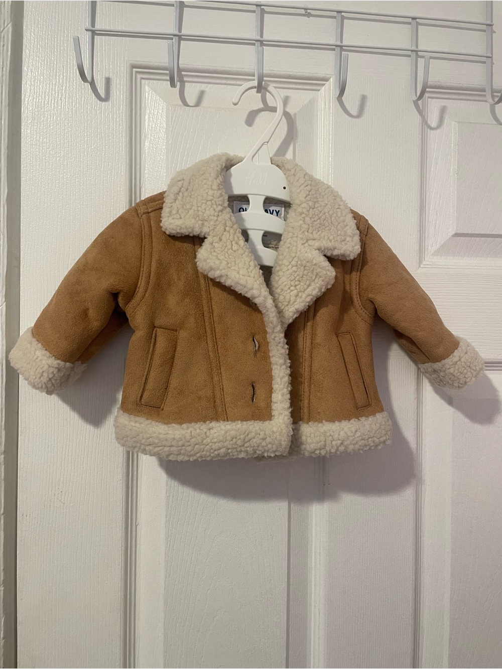 Old Navy Tan Faux Suede Sherpa Jacket